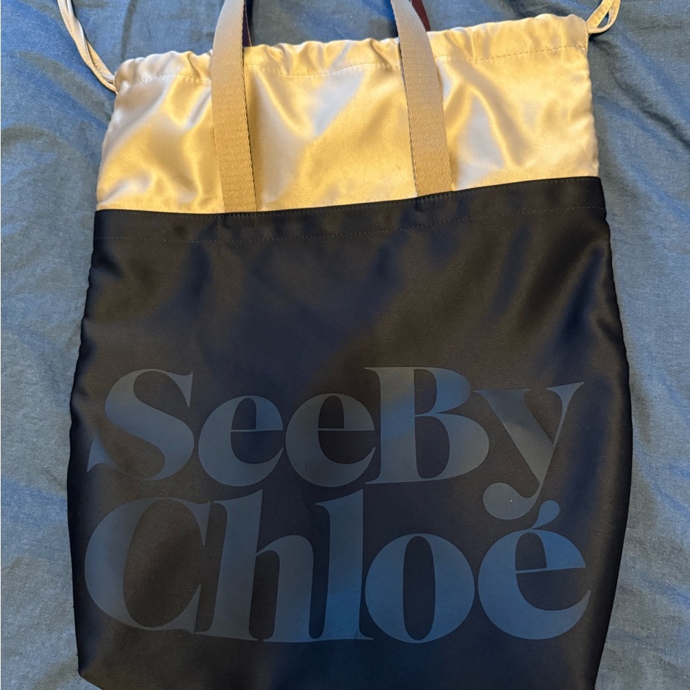 See by Chloé Black and Gold Tote Bag